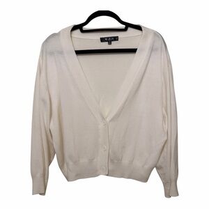 Classic Women's White Cardigan Sweater